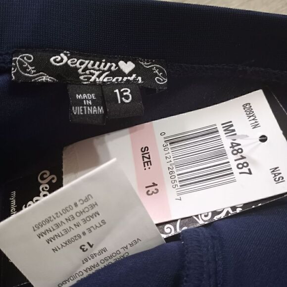 Sequin Hearts Fairycore Tube Party Dress Size 13 Dark Navy NWT - Picture 4 of 9